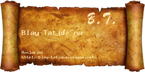 Blay Tatjána névjegykártya